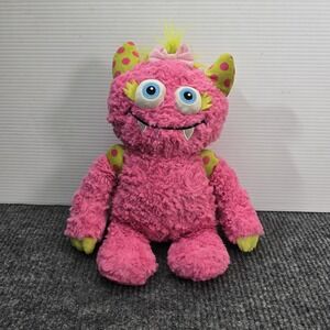 Gund Monsteroos Shasta 14" Stuffed Plush w Baby- Pink, Neon Green, Polka Dot